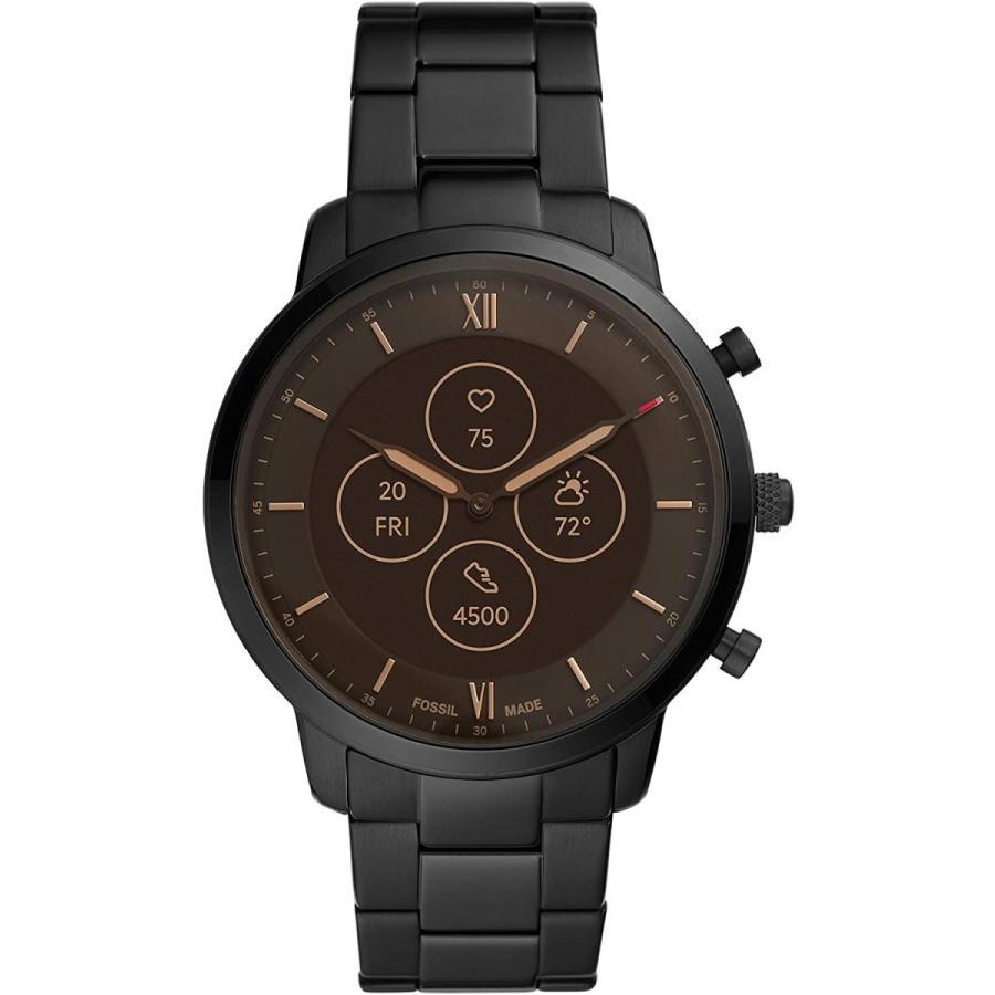 Fossil Men's 45mm Neutra Stainless Steel Hybrid HR Smart Watch  Color: Black (Model: FTW7027)　並行輸入品