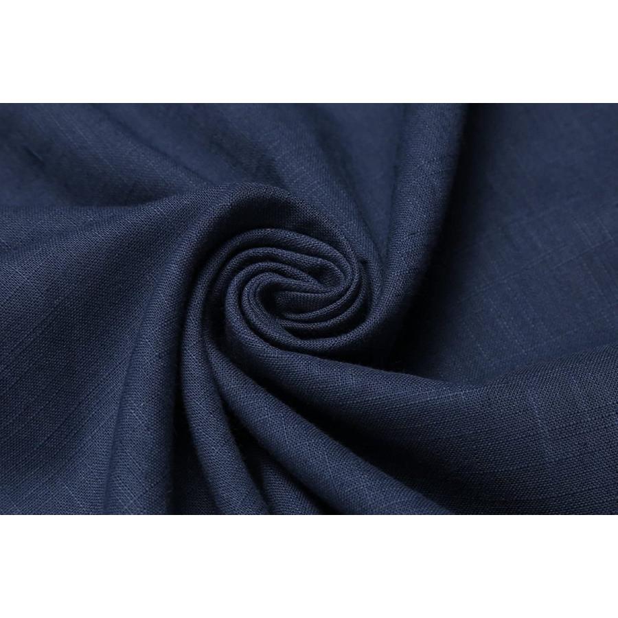 COOFANDY Mens Cotton Linen Henley Shirt Long Sleeve Hippie Casual Beach T Shirts Navy Blue　並行輸入品 Mens Cotton Linen Henley Shirt Long Sleeve Hippie Casual Beach Shirts Navy