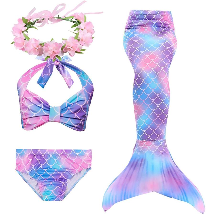 お買い得モデル Bathing Bikini Princess Swimming for Tails Mermaid Swimsuit Girls Suit 120)　並行輸入品 (Dh48 Garland with Girls for Set その他財布、帽子、ファッション小物
