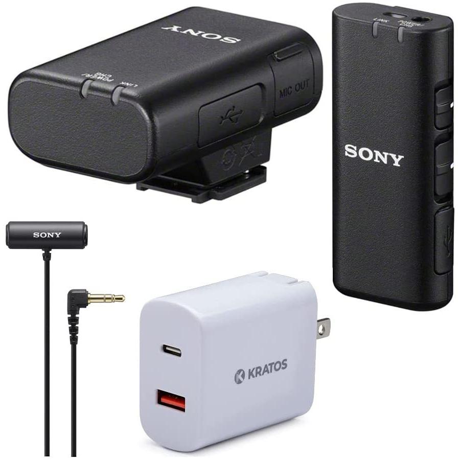 【GINGER掲載商品】 ECM-W2BT Sony Digital Items)　並行輸入品 (3 Bundle Adapter Power Kratos and Mic Lavalier ECM-LV1 Microphone Wireless Bluetooth その他タブレットPC