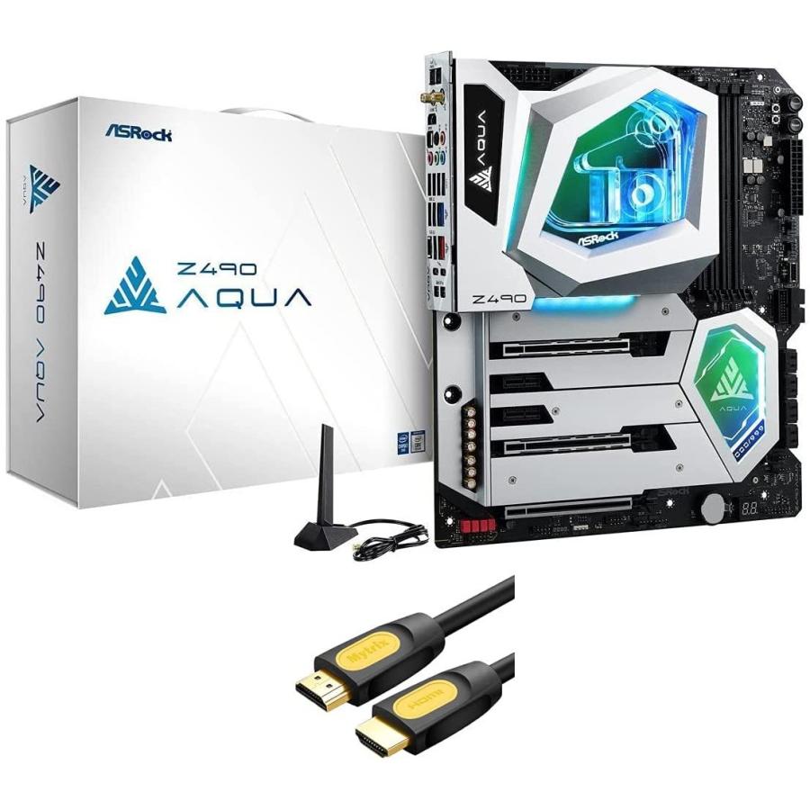 誕生日プレゼント ATX Extended 6Gb/s SATA Intel 1200 LGA Aqua Z490 ASRock Intel Cable　並行輸入品 HDMI w/Mytrix Motherboard その他タブレットPC