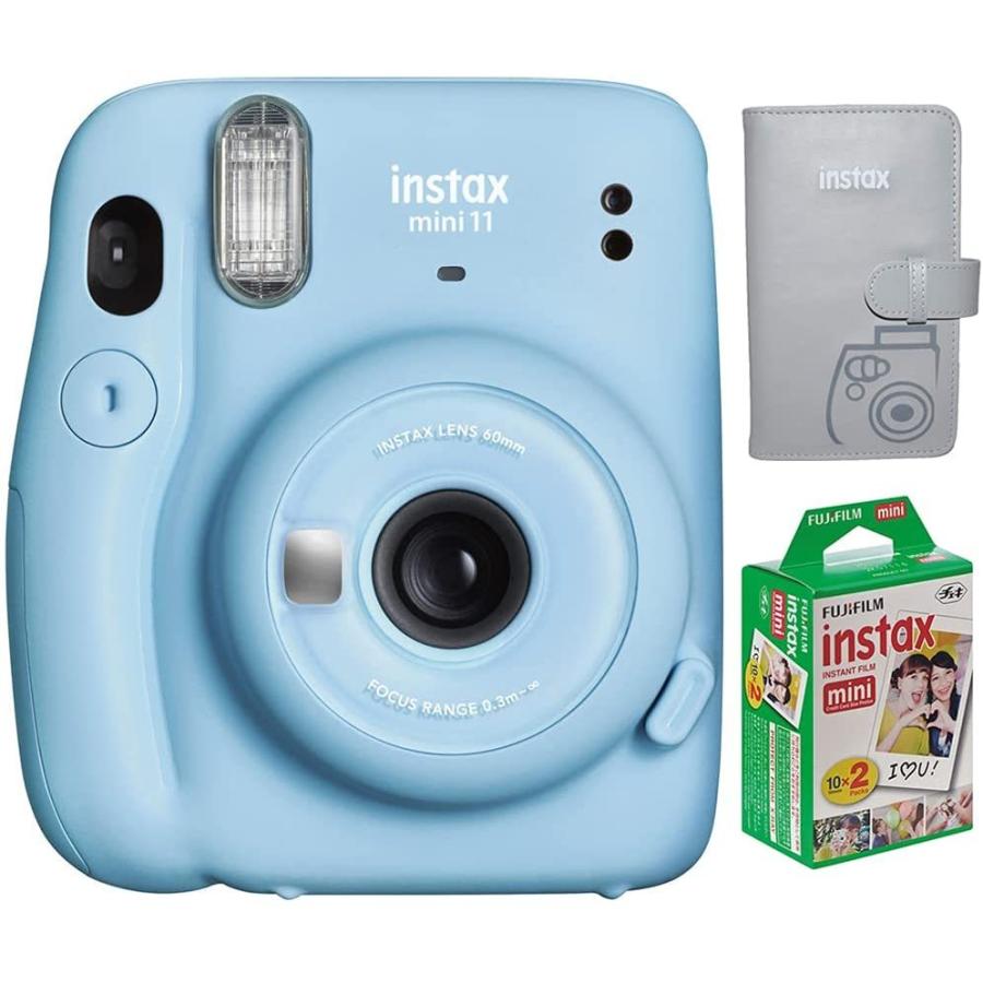予約販売品 スカイブルー インスタントフィルムカメラ 11 Mini Instax Fujifilm 富士フィルムinstax Miniツイ Miniシリーズ108フォトウォレットアルバムとinstax その他楽器 手芸 コレクション Populationmalawi Org