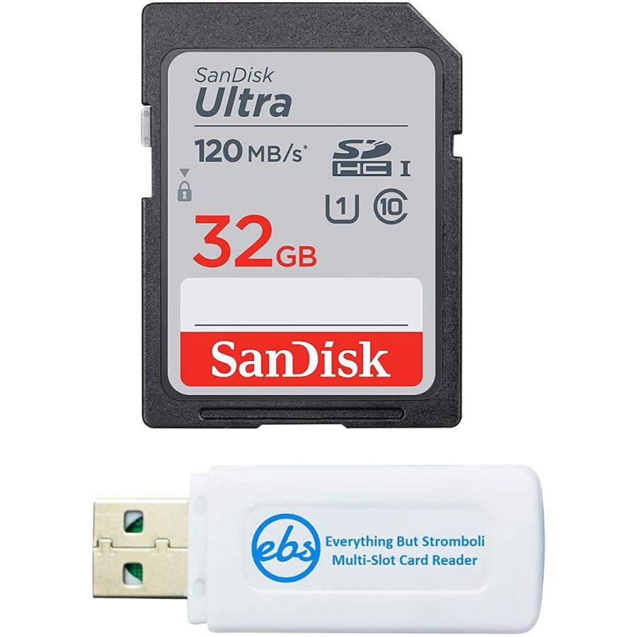SanDisk Ultra SDHC 32GB SD Card for WayGoal Photo Digital Frame Works with 10.1 inch and 15.6 inch Class 10 (SDSDUN4-032G-GN6IN) Bundle with (1) Ever