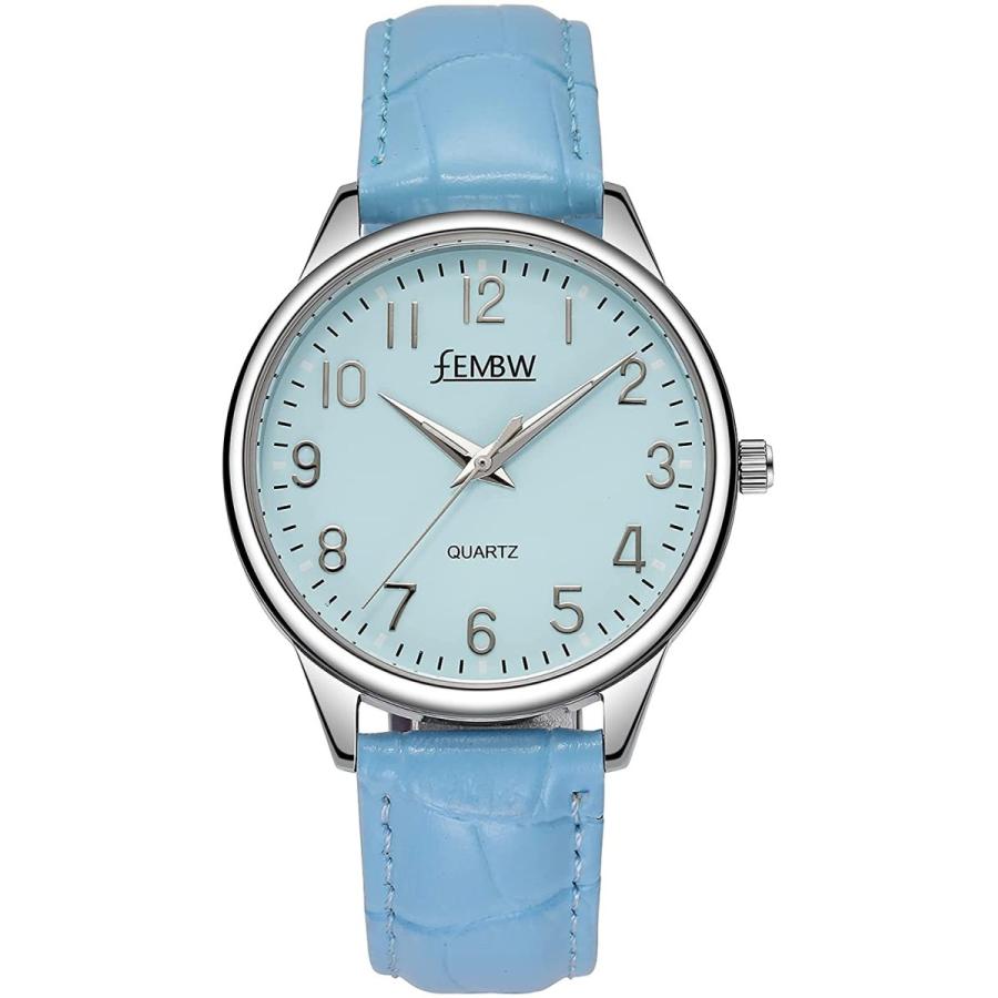 レディース レザーストラップ ガールズ レザーストラップ 日本製クォーツウォッチ 防水 ファッション ビジネス カジュアル 腕時計 腕時計 ガールズ レディース Watchme Hfayb097h1kfz6k Arabic レディース ブルー