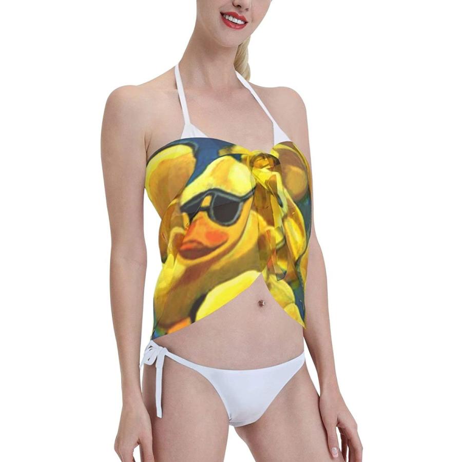 10周年記念イベントが10周年記念イベントがWomen's Swimwear Chiffon Pareo Beach Cover Up Bikini  Sarong Swimsuit Wrap Skirts Rubber Duck Cool Sunglasses Bathing Suits 並行輸入品  財布、帽子、ファッション小物