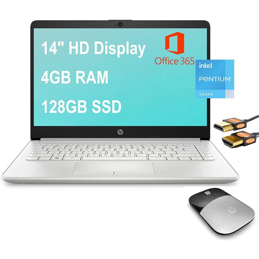 高品質 Display BrightView HD 14inch Computer Laptop 14 HP 2021 Flagship Intel Office Mouse USB-C SSD 128GB RAM 4GB Processor N5030 Quad-Core Silver Pentium その他周辺機器