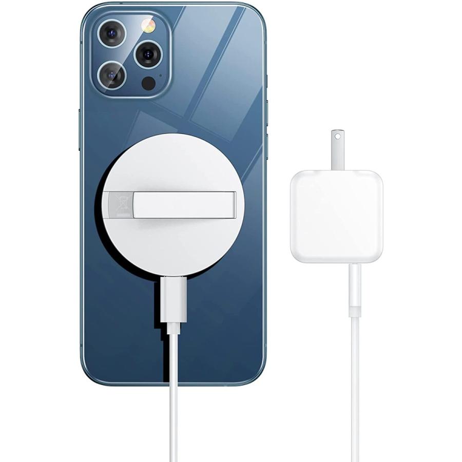 ESR HaloLock キックスタンド ワイヤレス充電器 MagSafe-互換充電器 iPhone 12 12 mini 12 Pro 12 Pro Maxおよび磁気ケース 5フィート(1.5m)USB-C取り外し可能