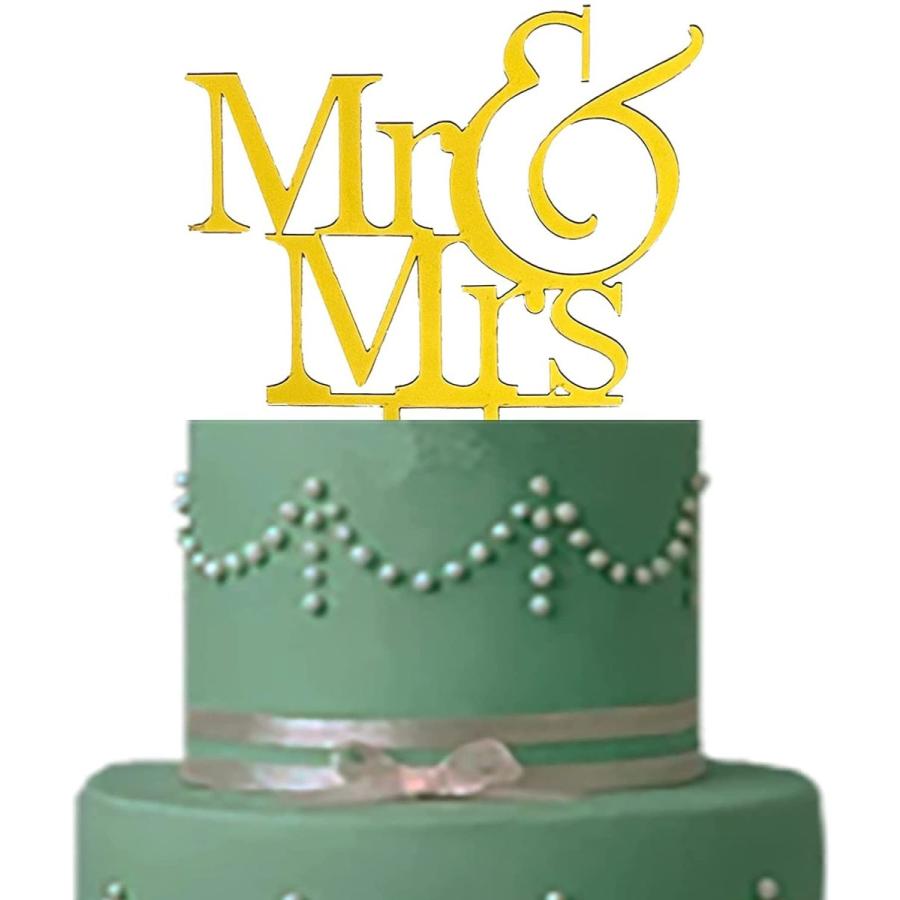 宅配 花嫁と花婿のサイン ケーキトッパー Mrs And Mr ウェディング ミラーゴールドアクリル製 並行輸入品 デコレーション 婚約ケーキトッパー その他キッチン 日用品 文具 Searaequipamentos Com Br