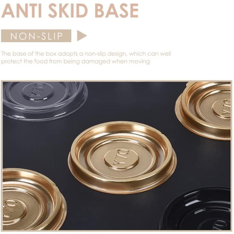 一部予約販売 Cupcake Plastic 100pcs Angoily Box Base Gold Desserts Mini And Mooncake Muffin Cookies Covered Chocolate For Containers Cake Mini Clear Lids Dome With その他オフィス家具 Iptc Net Br