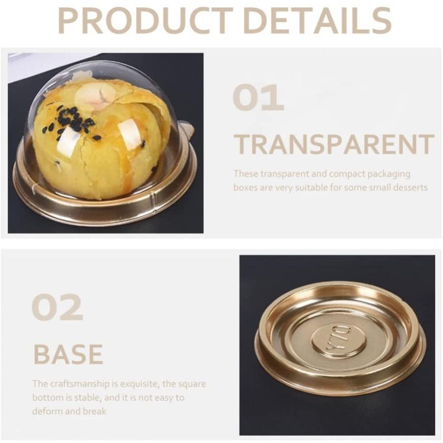 一部予約販売 Cupcake Plastic 100pcs Angoily Box Base Gold Desserts Mini And Mooncake Muffin Cookies Covered Chocolate For Containers Cake Mini Clear Lids Dome With その他オフィス家具 Iptc Net Br