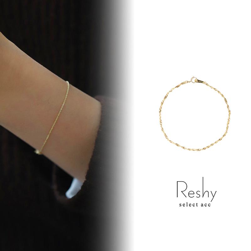レディース アレルギー対応 チェーンブレスレット ゴールド 14K 人気
