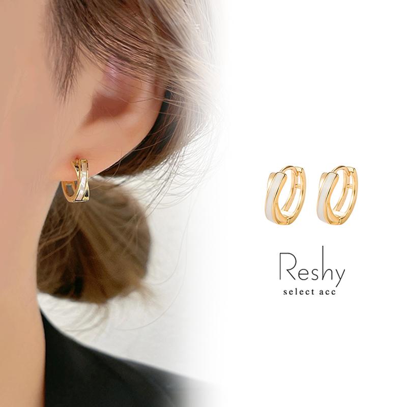 ピアス 金属アレルギー対応 レディース クロスフープ 14kコーティング