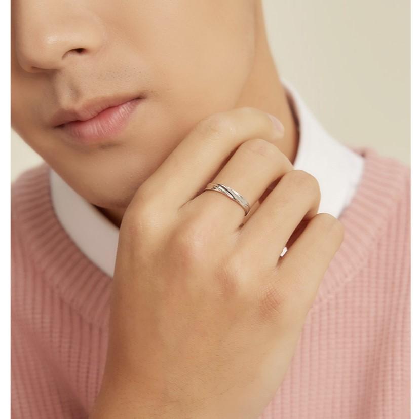ペアリング カップル 2点セット フリーサイズ シルバー 925 CZ ペアリング カップル 2点セット フリーサイズ シルバー 925 CZ