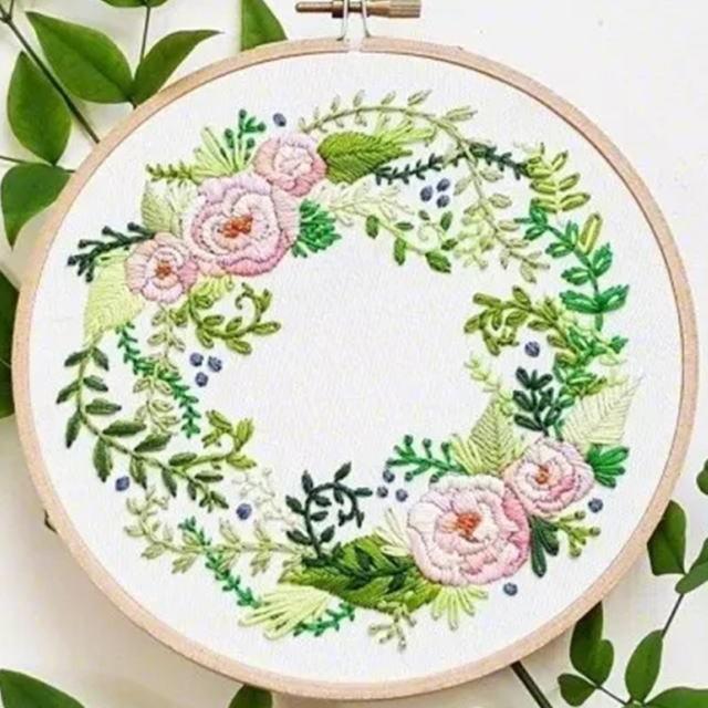 フランス刺繍 刺繍キット 図案 初心者 手芸 フラワー刺繍 ナチュラル フープ 針 糸 生地 刺繍枠 刺繍セット おしゃれ かわいい 簡単 壁飾り インテリア Mc268 Emonrヤフーショッピング店 通販 Yahoo ショッピング