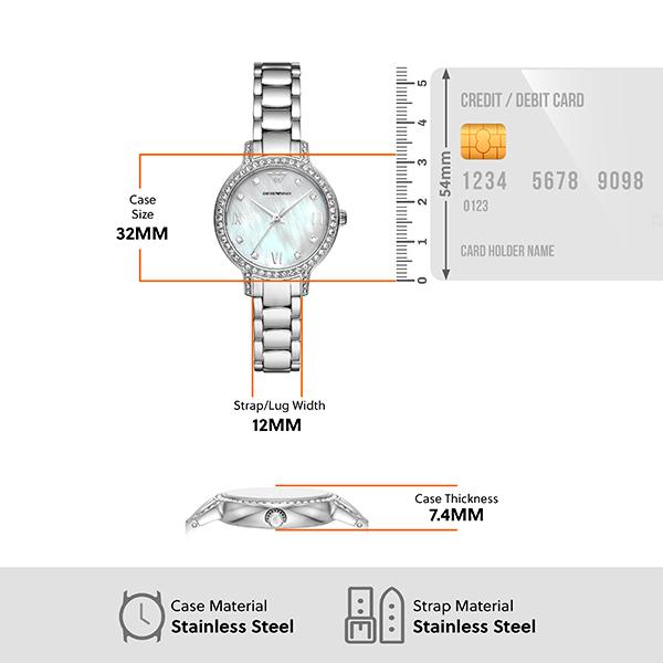 エンポリオ アルマーニ 腕時計 レディース アナログ 時計 ステンレス シルバー AR11484 EMPORIO ARMANI 公式 2022 秋