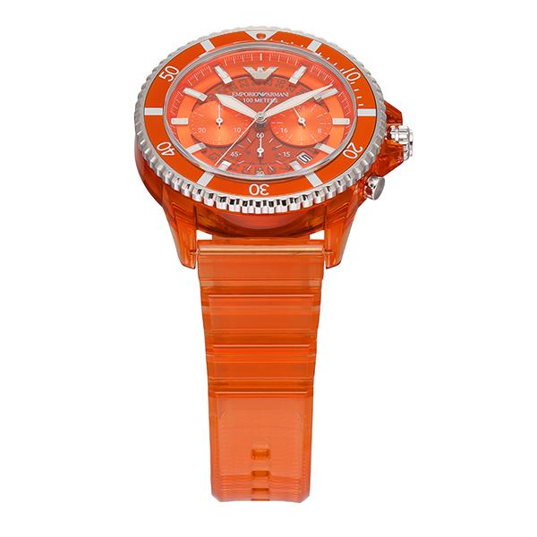 エンポリオ・アルマーニ 腕時計 アナログ クォーツ メンズ オレンジ 