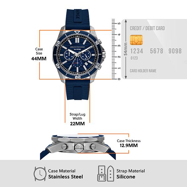 アルマーニ エクスチェンジ 腕時計 アナログ クオーツ メンズ ブルー シリコン AX1960 2024 春｜watchstation｜07