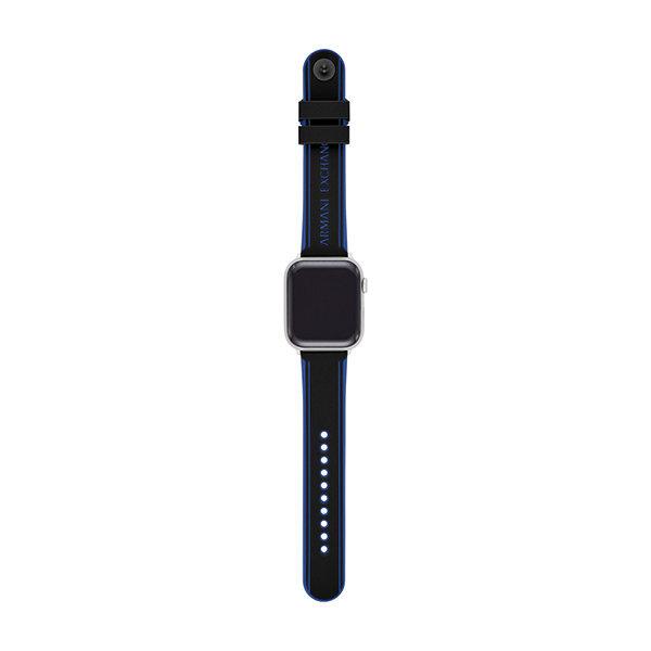 アルマーニ エクスチェンジ アップルウォッチ バンド メンズ シリコン Apple Watch ベルト ブラック AXT8002 ARMANI