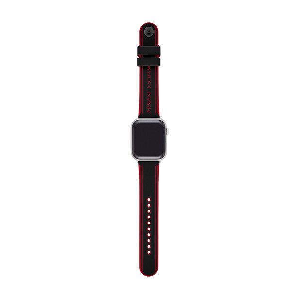 アルマーニ エクスチェンジ アップルウォッチ バンド メンズ シリコン Apple Watch ベルト ブラック AXT8003 ARMANI  EXCHANGE 公式