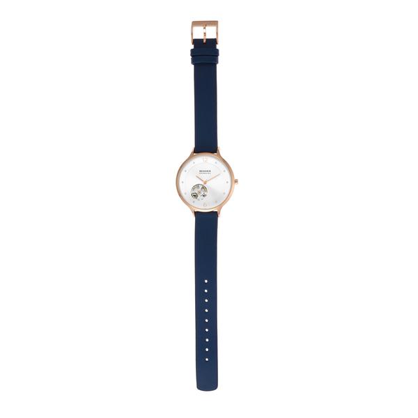 スカーゲン 腕時計 アナログ 自動巻き レディース ブルー レザー ANITA AUTOMATIC SKW3083 2023 春 SKAGEN 公式