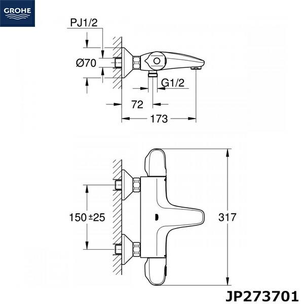 JP273701 グローエ GROHE グローサーモ2000 サーモスタットバス・シャワー混合栓 送料無料_1