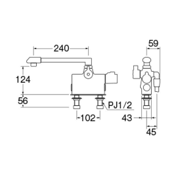 SANEI（水栓金具） SK78D-W-13 三栄水栓 SANEI サーモデッキ