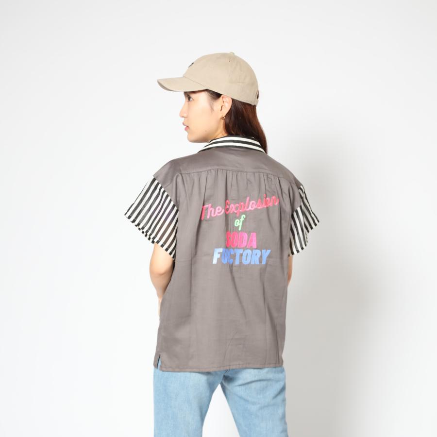 花 刺繍 開襟シャツ レディース ロック モード レコード WATERFALL 花 刺繍 開襟シャツ レディース ロック モード レコード