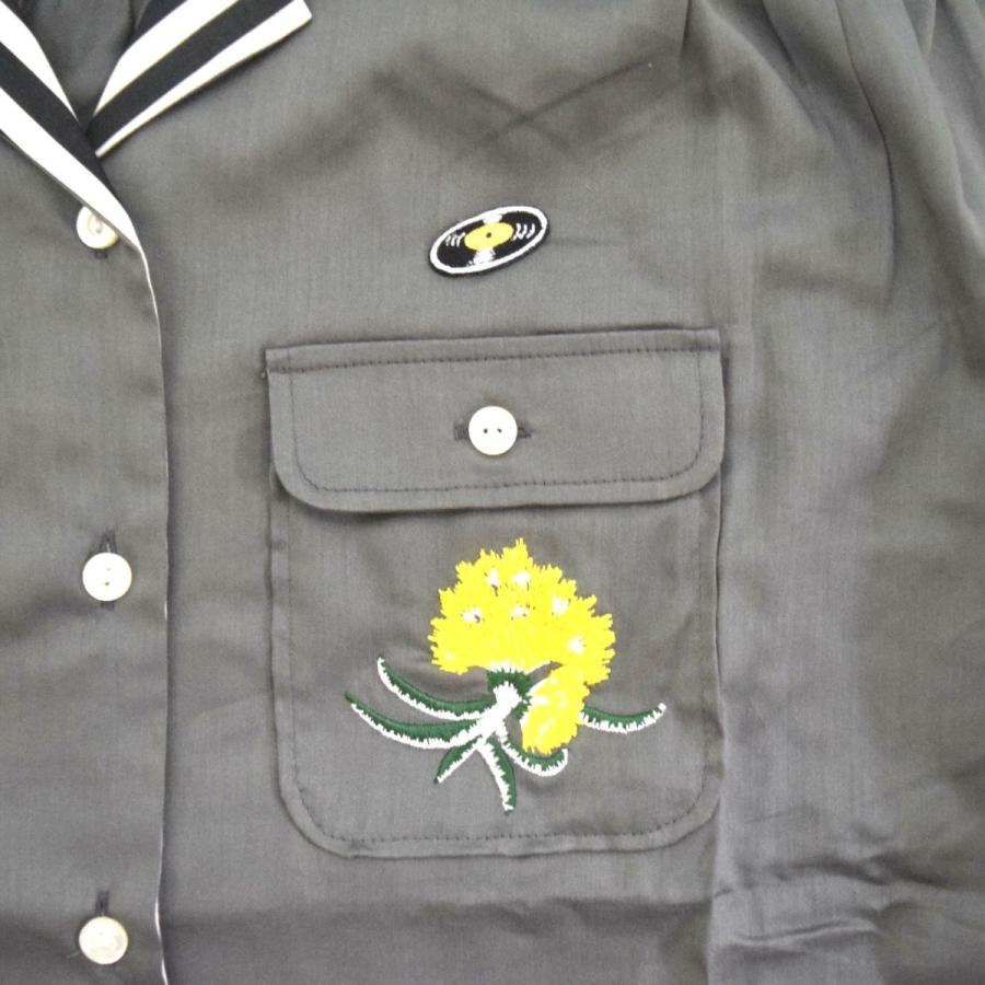 花 刺繍 開襟シャツ レディース ロック モード レコード