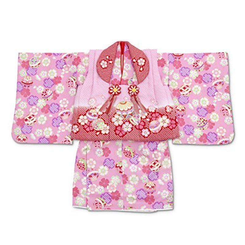 第一ネット ベビー 赤ちゃん Be 記念日 ひな祭り お正月 誕生日 祝い着 初節句 着物 子供用着物 ピンク レッド 被布セット 花うさぎ 女の子用 着物 セレモニードレス