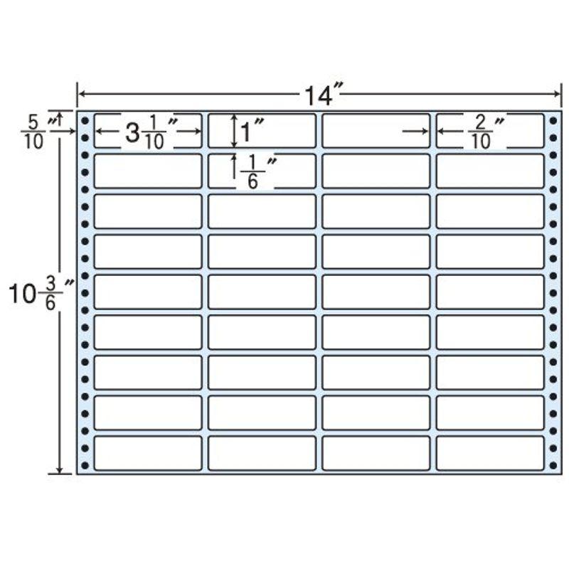 激安通販 東洋印刷 ラベルシール タックフォームラベル 14インチ ×10 3/6インチ 36面付(1ケース500折) MX14J ラベルシール