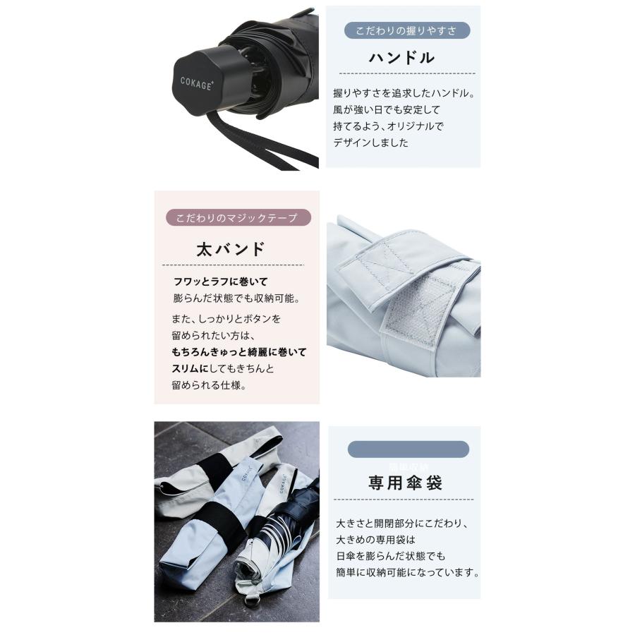 Waterfront 公式 COKAGE+ シリーズ COKAGE+ ACTIVE 耐風 ユニセックス 日傘 折傘 手開き サマーシールド 完全遮光 遮蔽 100％ 遮熱 表面温度差 ‐40℃の画像