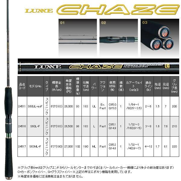 Gamakatsu がまかつ ラグゼ チェイズ S60UL-EXF 6.0FT Gamakatsu がまかつ ラグゼ チェイズ S60UL-EXF 6.0FT