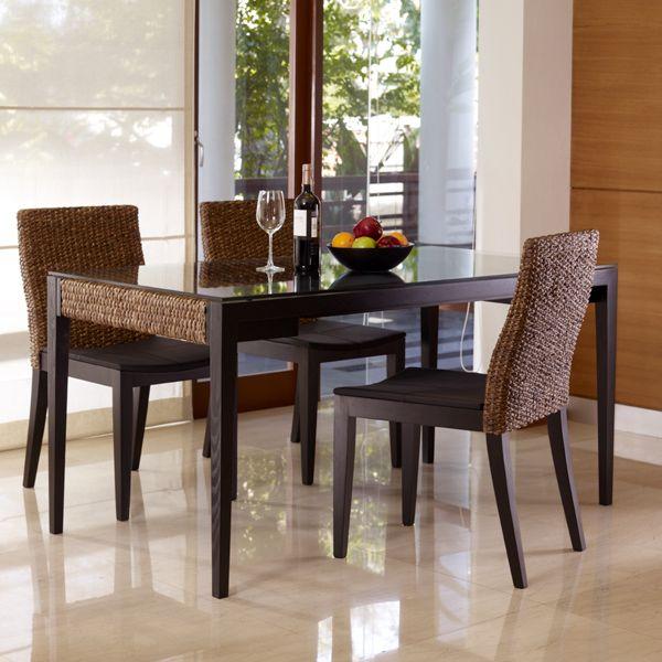 チェア4脚セット)ウォーターヒヤシンス ダイニングチェアセット