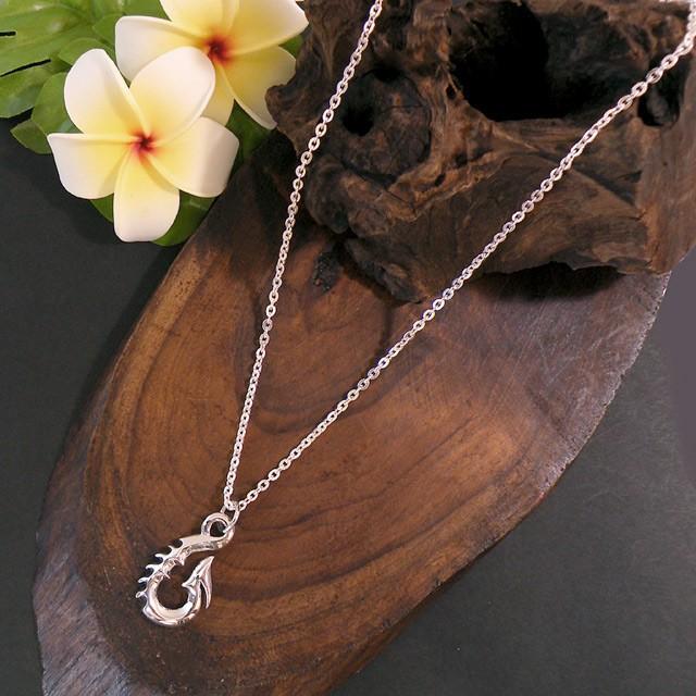 釣り針ペンダント イタリア製4面カットチェーン付き 大きな釣り針