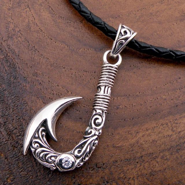 釣り アクセサリー 釣り針ペンダント 長さが選べる高品質レザーチェーンセット ハワイアン 白ジルコニア フィッシングフックネックレス シルバー925 磨き布付 F22 My 0060 アジアン リゾート スタイル 通販 Yahoo ショッピング