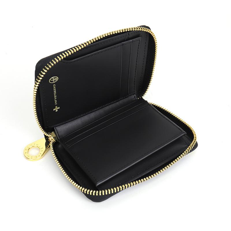 新品未使用　カステルバジャック　ラウンドジップ　2つ折り財布　家紋　ブラック CASTELBAJAC（カステルバジャック） Claire クレア 二つ折り財布 小銭