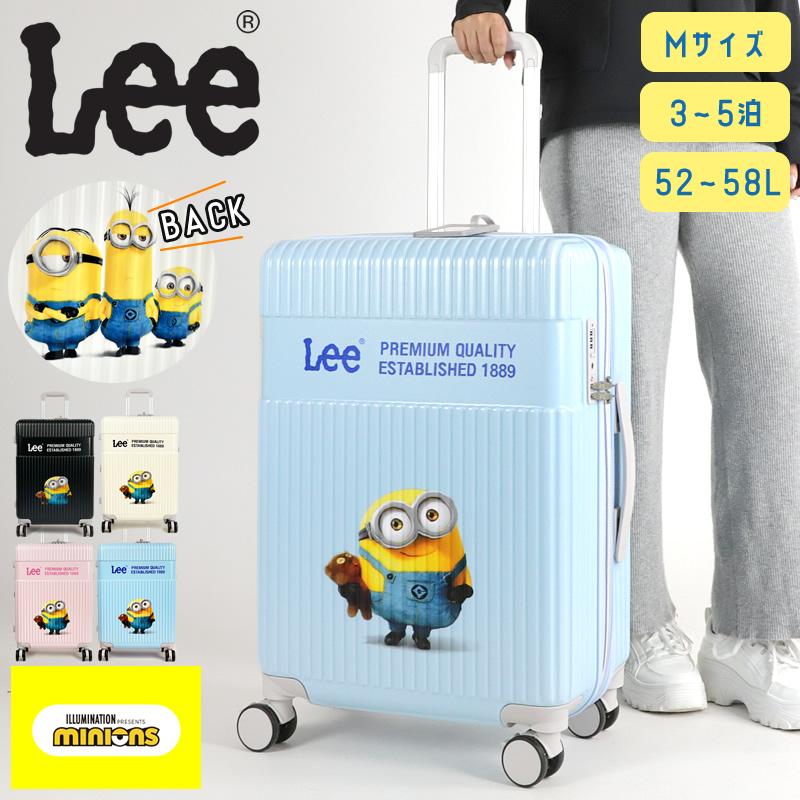 【商品レビューで+5%】Lee リー ミニオン スーツケース キャリーケース キャリーバッグ 52L 58L 拡張 ブランド カジュアル かわいい Mサイズ メンズ レディース 旅行 トラベル 国内旅行 4輪 3泊 4泊 5泊 ロゴ 人気 TSAロック ミニオンズ キャラクター 修学旅行 320-30001 Lee（リー） ミニオンズ スーツケース キャリーケース 52L 58L 3.6kg 4