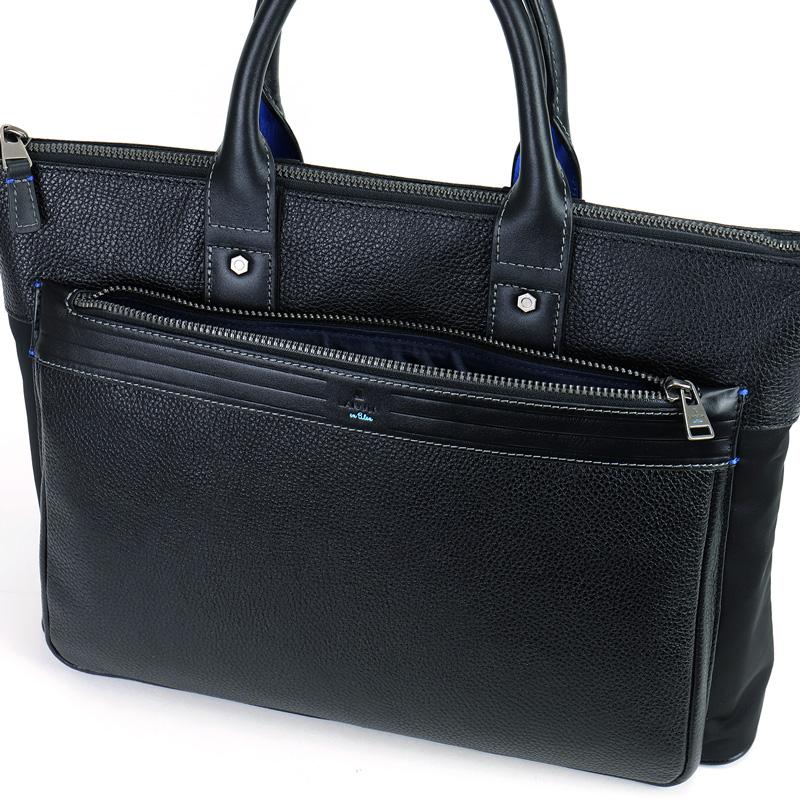 LANVIN en Bleu ランバンオンブルー Rate レイト ビジネスバッグ ブリーフケース ショルダーバッグ 2WAY 斜め掛け B4 ナイロン 牛革 軽量 511501 メンズ｜watermode｜13