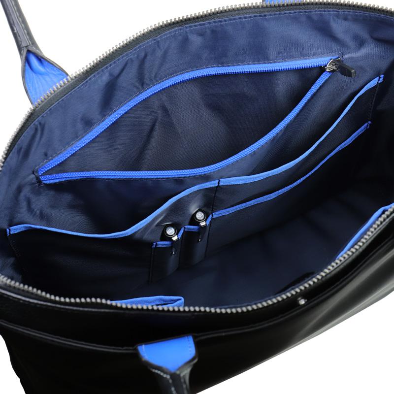 LANVIN en Bleu ランバンオンブルー Rate レイト トートバッグ B4 ナイロン 牛革 軽量 511701 メンズ レディースの画像