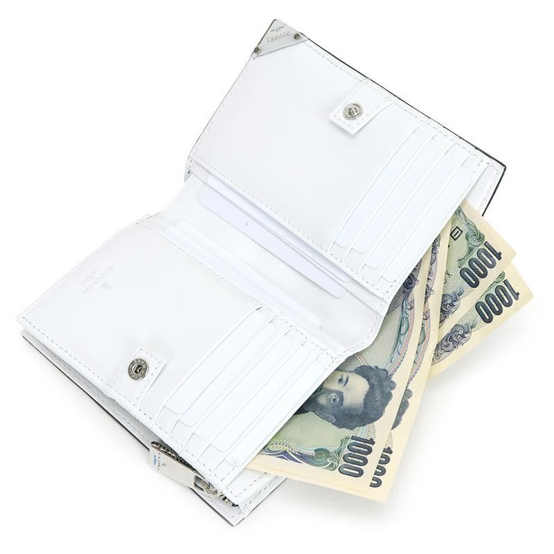 LANVIN　プレート LANVIN en Bleu ランバンオンブルー アクア 二つ折り財布 小銭