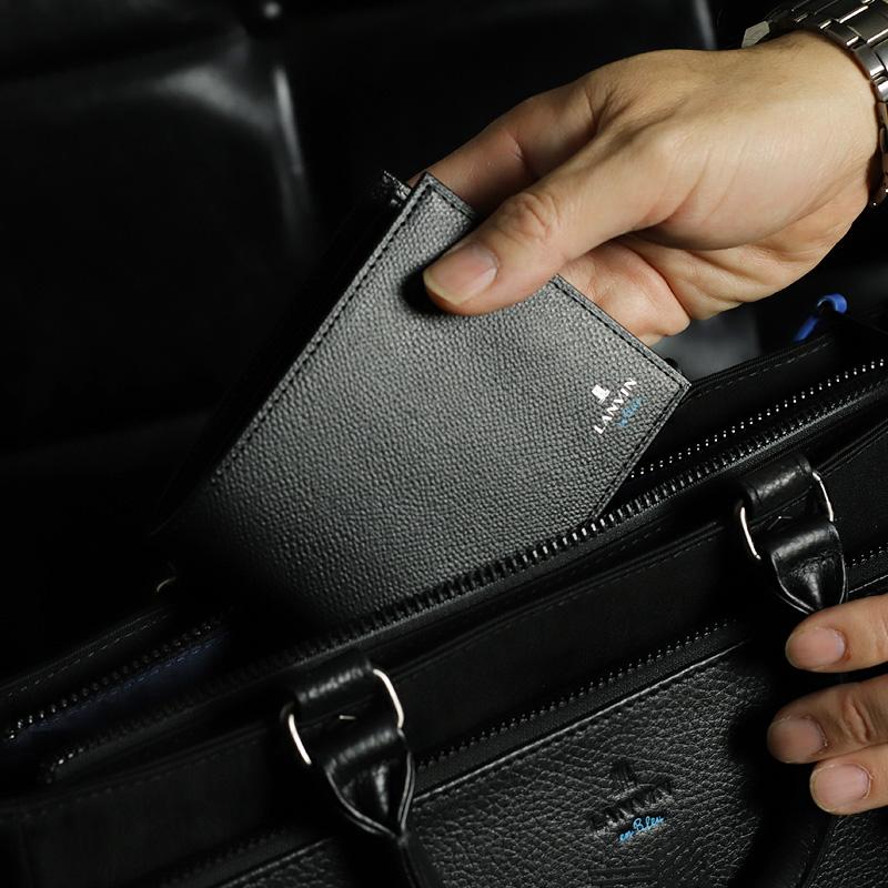 新品未使用　LANVIN ランバン　ブラック　レザー 二つ折り財布　現行品 LANVIN en Bleu ランバンオンブルー 二つ折り財布 デクスター小物 小銭