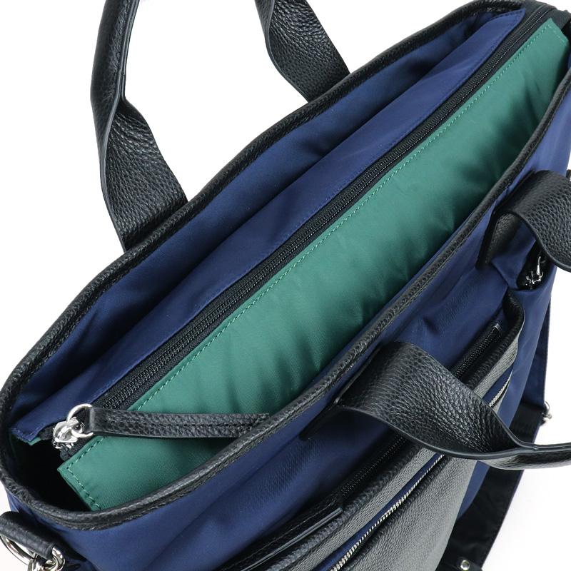 LANVIN en Bleu ランバンオンブルー SAINT2 サント2 ショルダーバッグ 斜め掛け トートバッグ ヘルメットバッグ B4 ナイロン 一部牛革 545103 メンズ レディースの画像