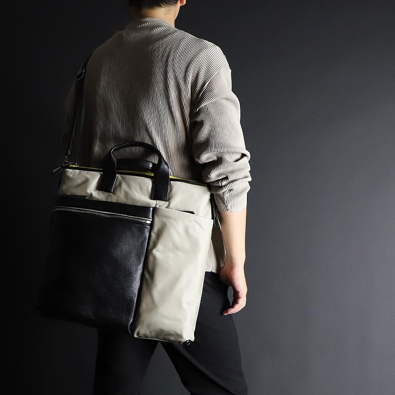 LANVIN en Bleu ランバンオンブルー SAINT2 サント2 ショルダーバッグ 斜め掛け トートバッグ ヘルメットバッグ B4 ナイロン 一部牛革 545103 メンズ レディースの画像