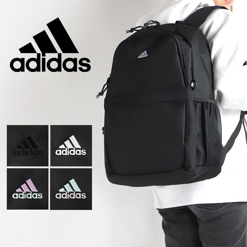 大容量27L新品adidas シンプルブラックパック | タブレット対応 adidas（アディダス） リュック リュックサック デイパック バック