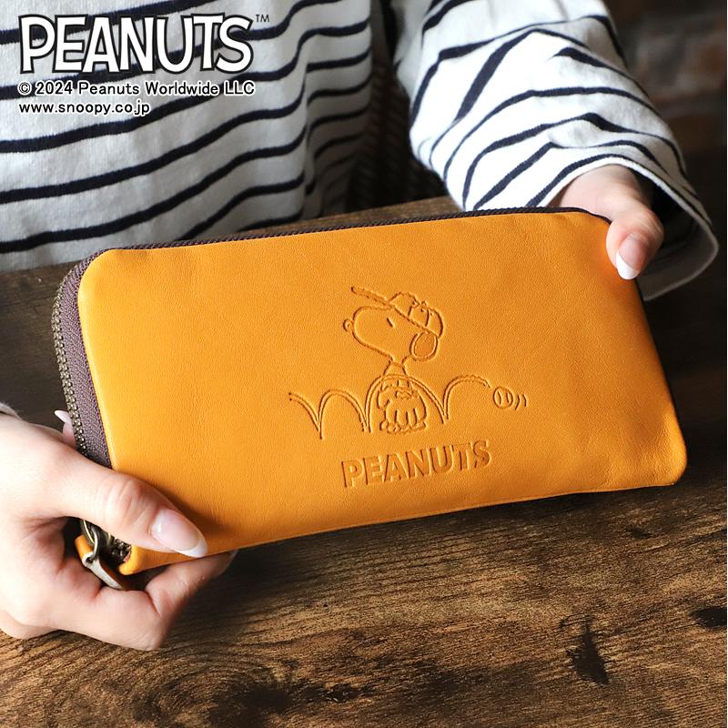 SNOOPY（スヌーピー） グローブ ラウンドファスナー長財布 小銭入れ