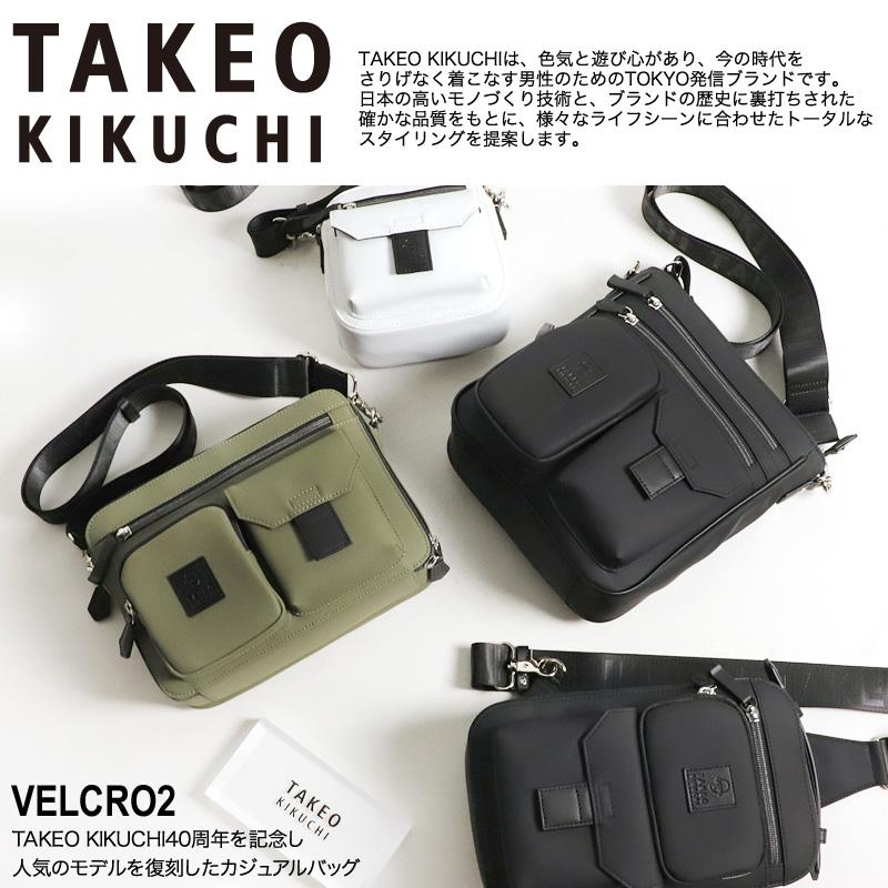 メンズ TAKEO KIKUCHI✨ベルクロ2 クロスボディミニショルダーロゴ 