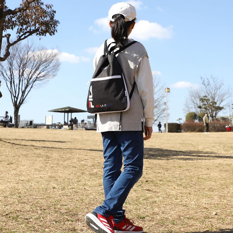 FILA（フィラ） サンディ ナップサック A4 マチ拡張 ネームタグ付き