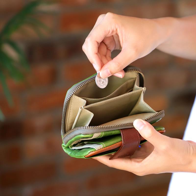 moz（モズ） Air Mail エアメール 二つ折り財布 小銭入れあり