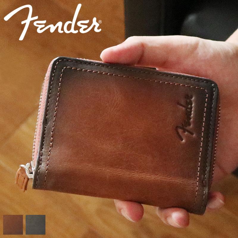 Fender フェンダー 950-503 (ブラウン) 二つ折り財布 本革 国産レザー Fender（フェンダー） 二つ折り財布 小銭入れあり 札入れ ウォレット