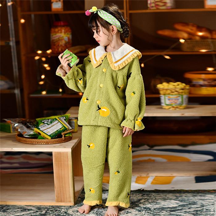 ルームウェア 子ども服 パジャマ 2点セット 女の子 部屋着 ピンク グリーン モコモコ パジャマ 長袖 寝巻き 上下セット 110cm 170cm Chiahidn61 Waterwood 通販 Yahoo ショッピング